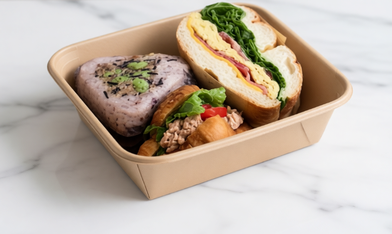 起司培根貝果＋鮪魚可頌＋打拋豬飯糰