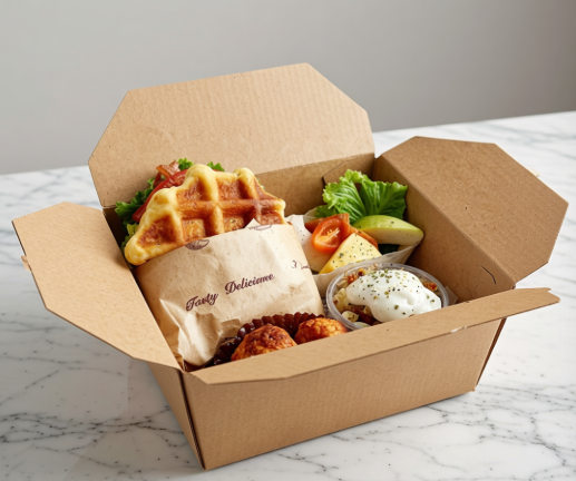 蜂蜜培根起司鬆餅＋義式雞肉丸＋洋芋沙拉＋當季水果盒